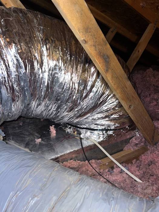 Insulated attic ductwork installed in a Las Vegas home