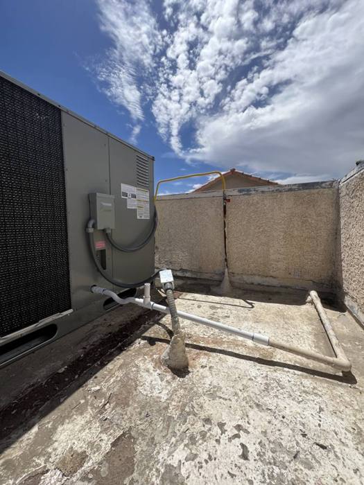 Completed AC unit installation on a Las Vegas rooftop